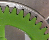 Plastic gear in the mold