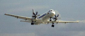 Turbo-prop Ilyushin-114 airplane with the TV7-117 engines